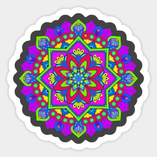 Bright Colorful Mandala Art Sticker